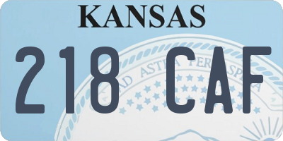 KS license plate 218CAF