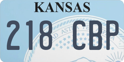 KS license plate 218CBP