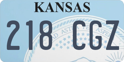 KS license plate 218CGZ