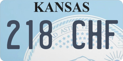 KS license plate 218CHF