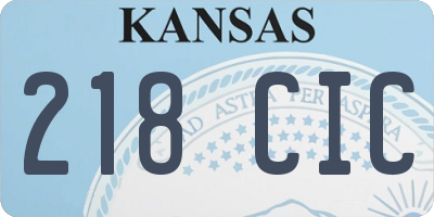 KS license plate 218CIC