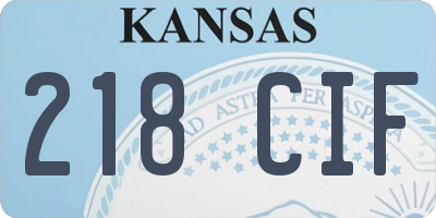 KS license plate 218CIF