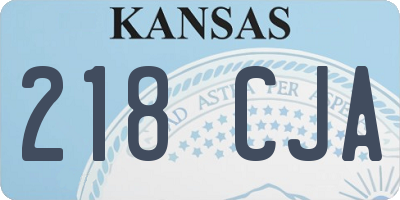 KS license plate 218CJA