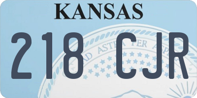 KS license plate 218CJR