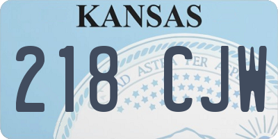 KS license plate 218CJW