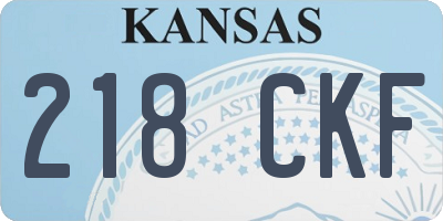 KS license plate 218CKF