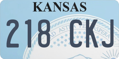 KS license plate 218CKJ