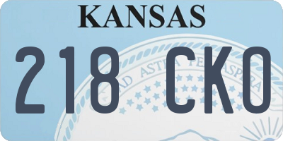 KS license plate 218CKO