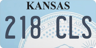 KS license plate 218CLS