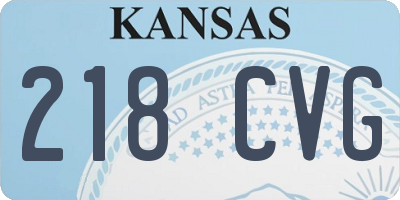 KS license plate 218CVG