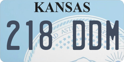 KS license plate 218DDM