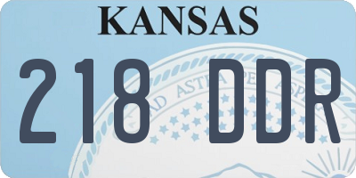 KS license plate 218DDR