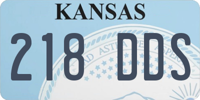 KS license plate 218DDS