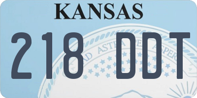 KS license plate 218DDT