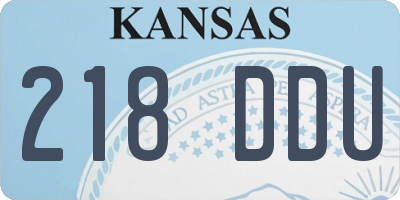 KS license plate 218DDU