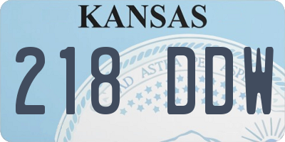 KS license plate 218DDW