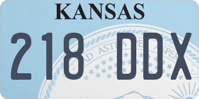KS license plate 218DDX
