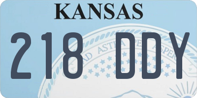 KS license plate 218DDY