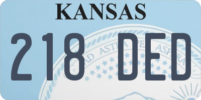 KS license plate 218DED