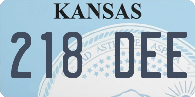 KS license plate 218DEE