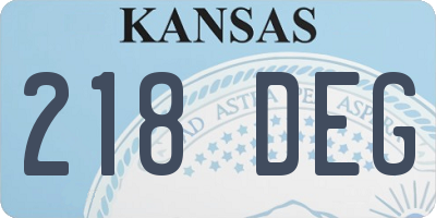 KS license plate 218DEG