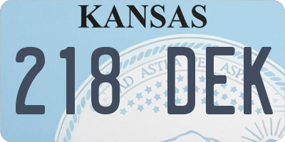 KS license plate 218DEK