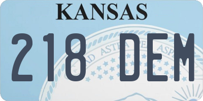 KS license plate 218DEM