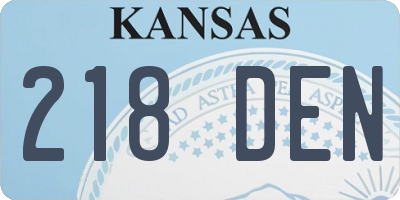KS license plate 218DEN