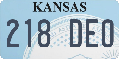 KS license plate 218DEO