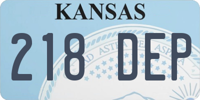 KS license plate 218DEP