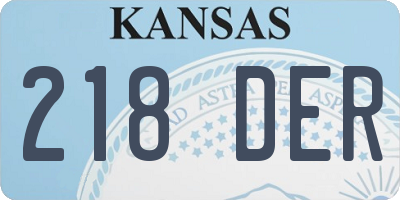 KS license plate 218DER