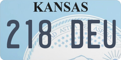 KS license plate 218DEU