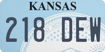KS license plate 218DEW