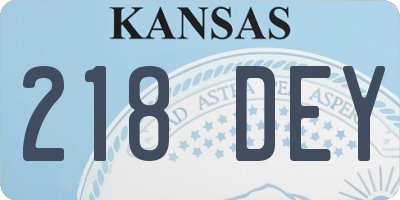 KS license plate 218DEY