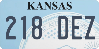 KS license plate 218DEZ