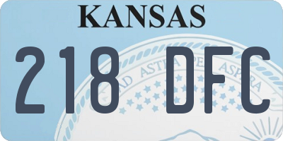 KS license plate 218DFC