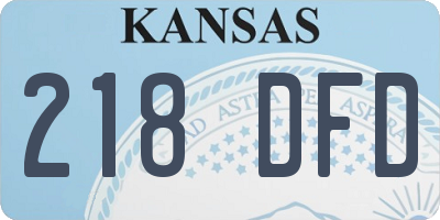KS license plate 218DFD