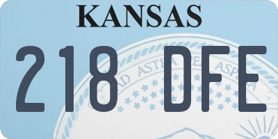 KS license plate 218DFE