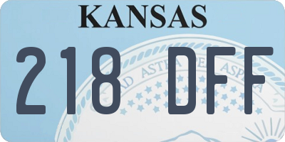 KS license plate 218DFF