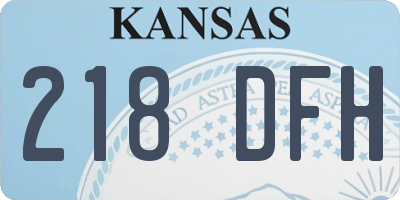 KS license plate 218DFH
