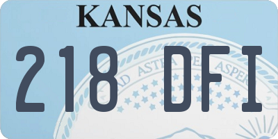 KS license plate 218DFI