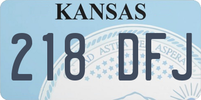 KS license plate 218DFJ