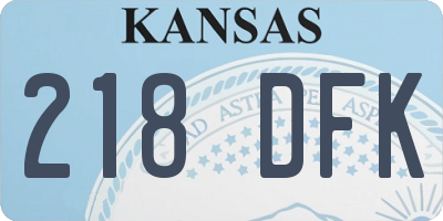 KS license plate 218DFK