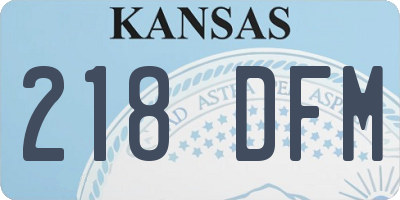 KS license plate 218DFM