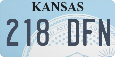 KS license plate 218DFN