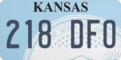 KS license plate 218DFO