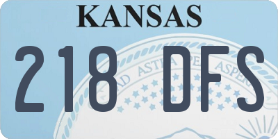 KS license plate 218DFS
