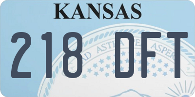 KS license plate 218DFT