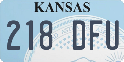 KS license plate 218DFU
