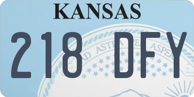 KS license plate 218DFY